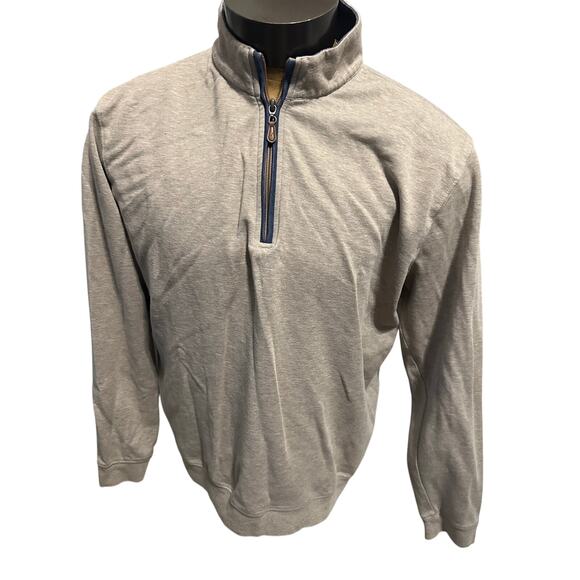 Johnnie-O Mens Xl Beige Half ZIP Pullover - Picture 1 of 5